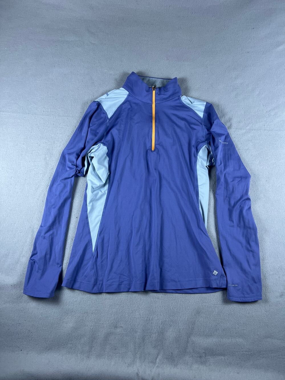 Columbia Omni-Wick Evap Warm Up Top Womens L Blue Omni Freeze Performance Shirt